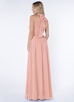 Azazie Iman At-home Try On Dresses Dusty Blue A-Line A-Line Ruched Chiffon Dress image5