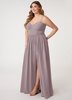 Azazie Zeya Bridesmaid Dresses Dusk A-Line V-Neck Pleated Chiffon Dress image8