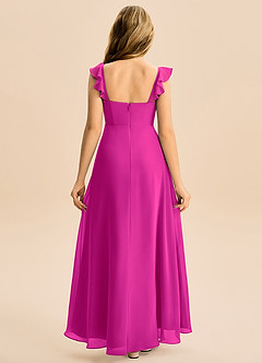 Azazie Mavie Junior Vestido de Fucsia de Gasa de Corte en A con Volante image2