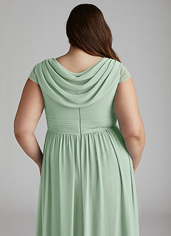 Azazie Organa Brautjungfernkleider A-Linie Plissee Chiffon Kleid Agave image12