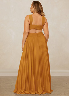 Christian Siriano Bridal for Azazie 1009 Bridesmaid Dresses Butterscotch A-Line Pleated Chiffon Dress image15