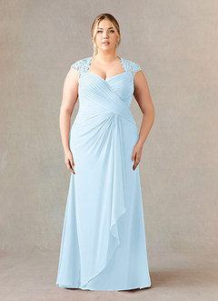 Azazie Birdie Mother of the Bride Dresses Sky Blue A-Line Queen Anne Sequins Chiffon Dress image7