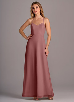 Azazie Mei Bridesmaid Dresses Desert Rose A-Line Chiffon Dress image3