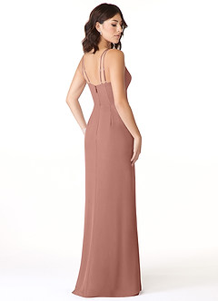 Azazie Leo Bridesmaid Dresses Cedar Rose Mermaid V-Neck Pleated Chiffon Dress image4