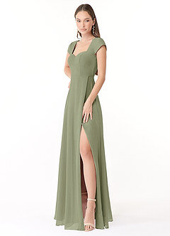 Azazie Hainsly Final Sale Pistachio A-Line Sweetheart Neckline Chiffon Dress image3