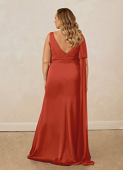 Christian Siriano Bridal for Azazie 1011 Bridesmaid Dresses Rust Mermaid Bow Stretch Satin Dress image19