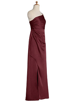 Azazie Eren Junior Etui Plissee Stretch-Satin Kleid Cabernetrot image6