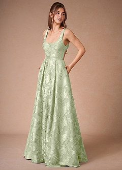 Althea Light Green Tie-Back Maxi Dress image7