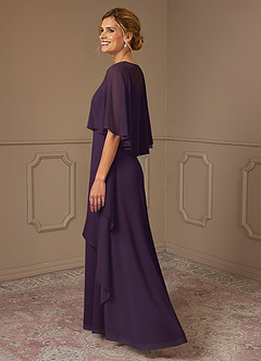 Azazie Bowie Mother of the Bride Dresses Plum A-Line Chiffon Dress image3