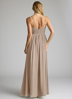 Azazie Alia Brautjungfernkleider A-Linie Plissee Chiffon Kleid Taupe image5