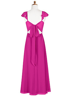 Azazie Everett Junior Fuchsia A-Line Chiffon Dress image9