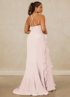 Christian Siriano Bridal for Azazie 1006 Brautjungfernkleider Meerjungfrau-Linie Gestreift Chiffon Kleid Blassrosa image15