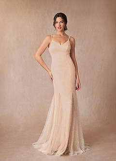 Azazie Eris Wedding Dresses Diamond White English Rose Mermaid V-Neck Beading Dress image1