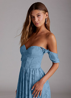 Candice Steel Blue Corset Maxi Dress image5