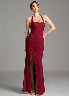 Azazie Serenity Bridesmaid Dresses Burgundy Mermaid Sweetheart Neckline Chiffon Dress image1
