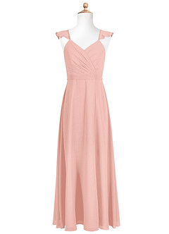 Azazie Emily Junior Dusty Rose A-Line Ruched Chiffon Dress image5