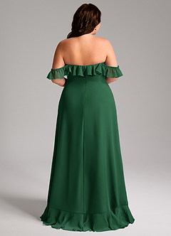 Azazie Lyra Bridesmaid Dresses Dark Green A-Line Chiffon Convertible Dress image12
