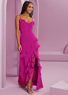 Barbie ♥ Azazie Abiti da Damigella Abito Tubino in Chiffon Fucsia image10