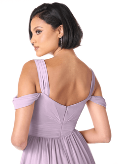 Azazie Lianne Brautjungfernkleider A-Linie Schulterfrei Chiffon Kleid Frostiges Flieder image6