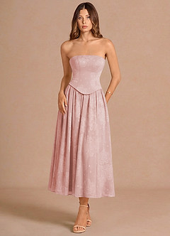 Isaura Powder Pink Midi Dress image5