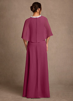 Azazie Winnifred Kleider für die Brautmutter A-Linie Mit Perlen Chiffon Kleid Maulbeerrot image3