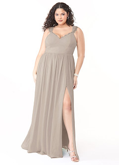 Azazie Cleobella Bridesmaid Dresses Frost A-Line Sweetheart Lace Chiffon Dress image8