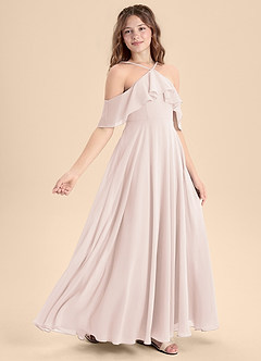 Azazie Tessabelle Junior Jurk van Chiffon met A-Lijn Off the Shoulder Rozenblaadje image3