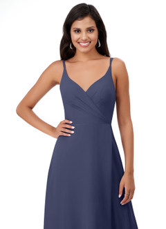 Azazie Lennon Bridesmaid Dresses Stormy A-Line Lace Chiffon Dress image6