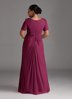 Azazie Bessie Kleider für die Brautmutter A-Linie Plissee Gittergewebe Kleid Maulbeerrot image8