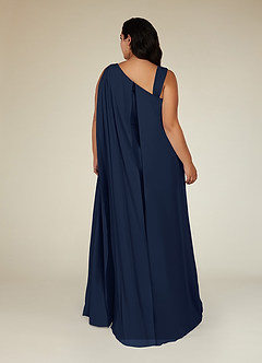 Azazie Franchesca Mother of the Bride Dresses Dark Navy Mermaid Pleated Stretch Chiffon Dress image11