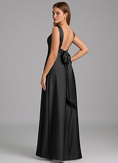 Azazie Beatrice 신부 들러리 드레스 A라인 스윗하트 네크라인 스트레치 새틴 바닥 길이 드레스 image2