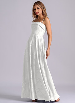 Azazie Lucienne Bridesmaid Dresses White A-Line Strapless Floral Burnout Dress image7