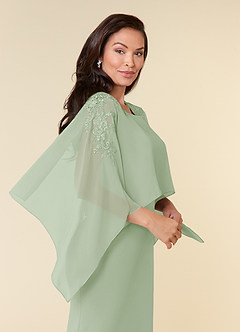 Azazie Maryam vestidos de madre de la novia Vestido de Salvia Polvorienta de Gasa de Recto con Encaje image4