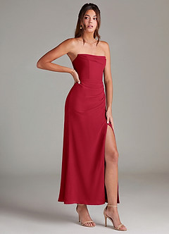 Azazie Leonis Bridesmaid Dresses Scarlet Mermaid Strapless Chiffon Convertible Dress image8