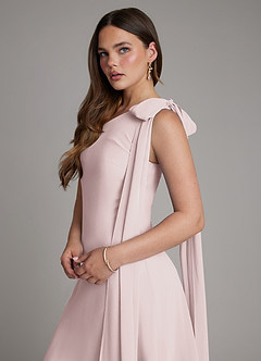 Azazie Monique Brautjungfernkleider A-Linie One-Shoulder Chiffon Kleid Zartrosa image5
