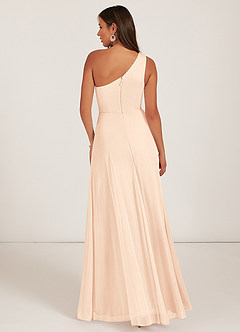 Azazie Brooke Jurken voor bruidsmeisjes Jurk van Mesh met A-Lijn One-Shoulder Parel Roze image6