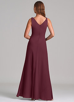 Azazie Nerine Brudtärnklänningar Klä av A-Linje i Chiffong Plisserad Cabernet image5