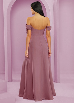 Barbie ♥ Azazie Bridesmaid Dresses Vintage Mauve A-Line Off the Shoulder Chiffon Convertible Dress image2