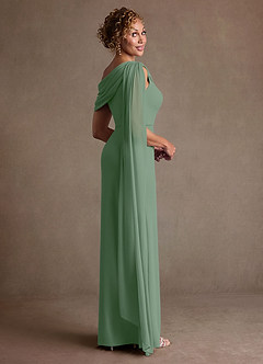 Azazie Bassi Mother of the Bride Dresses Matcha Mermaid Off the Shoulder Mesh Dress image4