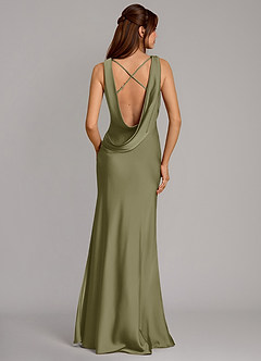 Azazie Cheryl Bridesmaid Dresses Pistachio Mermaid Stretch Satin Dress image5
