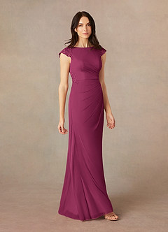 Azazie Janie Mother of the Bride Dresses Mulberry Mermaid Lace Dress image2