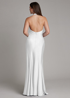 Azazie Sahara Suknie dla druhen Linia A Pofałdowany Satyna elastyczna Do ziemi Sukienka image2