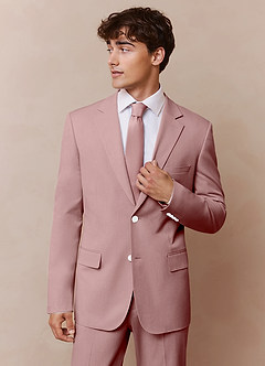 front James Dusty Rose Structured Stretch Suit Jacket