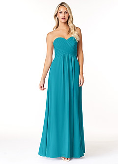 Azazie Yazmin Bridesmaid Dresses Jade A-Line Sweetheart Neckline Chiffon Convertible Dress image4