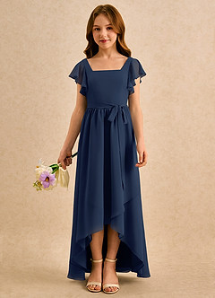 Azazie Milly Girls Formal Flower Girl Klänningar Klä A-Line i Chiffong Plisserad image3