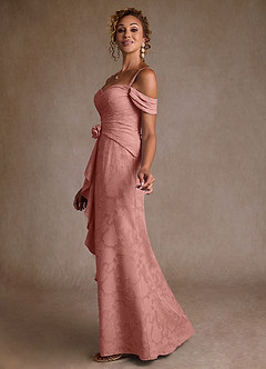 Azazie Irene vestidos de madre de la novia Vestido de Rosetón de Devorado Floral de Corte en A con Vestidos sin tirantes image2