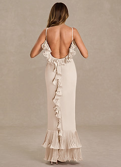 Vionette  Cream Ruffle Maxi Dress image3