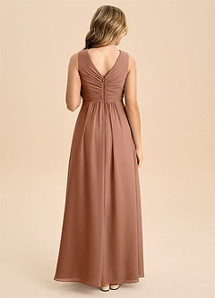 Azazie Skyla Junior A-Linie Plissee Chiffon Kleid Bronzer image2