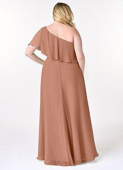 Azazie Lizzy Bridesmaid Dresses Bronzer A-Line One Shoulder Chiffon Dress image9