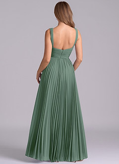 Azazie Mina Jurken voor bruidsmeisjes Jurk van Chiffon met A-Lijn Geplooid Eucalyptus image7